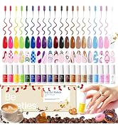 beetles Gel Polish Nail Art Gel Liner Nail Polish Set 20 Colors Reflective Glitter Holographic Br...