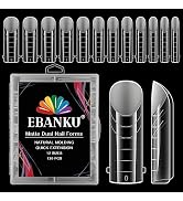 EBANKU 120Pcs Matte Dual Nail Forms, Clear Poly Gel Nail Molds Square Full Cover Coffin Nail Tips...