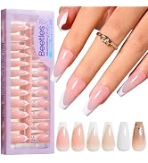 Beetles Press On Nails 144 Pcs in 12 Sizes Medium Square Classic Chic All Season False Nails Easy...