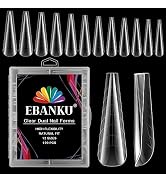 Nail Dual Forms for Poly Extension Gel, EBANKU 120PCS Matte Builder Nail Gel Flat Stiletto Square...