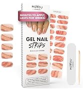 MOYOU LONDON Semi Cured Gel Nail Strips - 20 Pcs. Gel Nail Wraps for Salon-Quality Manicure - Wor...
