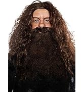 ALLAURA Brown Wizard Wig and Beard Set | Mens Viking Wig Character | Fake Wizard Beard Mustache F...