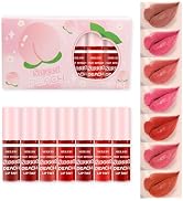 7 Colors Lip Stain Set, Watery Lip Tint Stain Mini Liquid Matte Lipstick, Multi-use Lip Cheek Tin...
