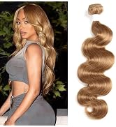 Brazilian Remy Human Hair Bundles (24inch,1PC) Light Brown Body Wave 100% Human Hair Bundles Hone...
