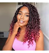 Yewell Goddess Box Braids Crochet Hair 12 Inch Boho Crochet Box Braids With Curly Ends For Black ...