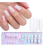 Short Square Gel Nail Tips - BTArtboxnails Short Soft Gel Nail Tips, Milky White Press On Nails, ...