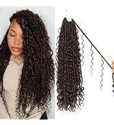 8 Packs Goddess Faux Locs Crochet Hair-18 Inch Boho Soft Locs Crochet Hair for Black Women (#4, 1...