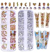 Blue-Purple Nail Art Rhinestones Kit 1680Pcs Crystal Rhinestone for Nails Flatback Diamond Beads ...