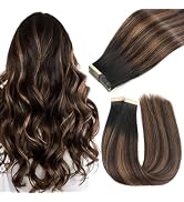Tape in Hair Extensions Human Hair 14 Inch 20pcs Tape ins Human Hair Extensions Balayage Natural ...
