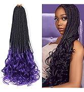French Curl Crochet Braids Hair- Goddess Box Braids Crochet Hair French Curly Braiding Hair Croch...