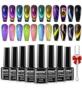 MIZHSE 8 Colors 9D Cat Eye Gel Nail Polish, Upgraded Magnetic Gel Polish Kit with Magnet Stick, G...