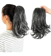 KAVSORAPI 12 Inch Curly Ponytail Hair Extension - Drawstring Synthetic Hairpiece for Women & Girl...