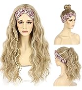 Sapphirewigs Synthetic Headband Wig Loose Body Wave Blonde Highlight Color Glueless Synthetic Wig...