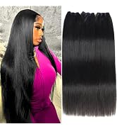 Beauty Queen Thick Straight Bundles Human Hair (22 22 22 Inch) 100% Unprocessed Virgin Human Hair...