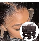 Body Wave Frontal HD Lace 13x4 Ear to Ear Lace Frontal Closure With Pre Plucked Baby Hair 150% De...