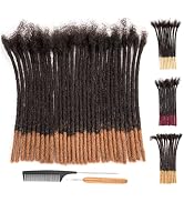 DAIXI 0.6cm Thickness 8 Inch 30 Strands #T1B/30 Brown Tips Ombre Color 100% Real Human Hair Dread...