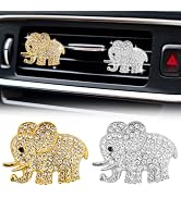 GLEAVI Bling Elephant Air Vent Clips，2pcs Car Interior Air Conditioner Vent Decors Car Rhinestone...