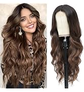 Long Ombre Brown Wig for Women Long Brown Hair Wigs Synthetic Hair Replacement Wig Heat Resistant...