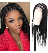 Brinbea Lace Front Knotless Box Braided Wigs for Women 13x8 Lace Frontal Braid Wigs with Baby Hai...