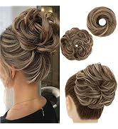 S-noilite 1PCS Messy Bun Hair Piece for Women Curly Wavy Fake Hair Donut Bun Scrunchies Ponytail ...