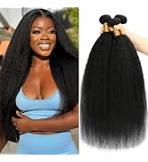 Kinky Straight Bundles Human Hair 12A Yaki Straight Human Hair Bundles 100% Unprocessed Brazilian...