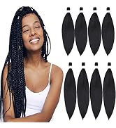 Befunny Pre Stretched Braiding Hair 8 Packs 24 Inch Professional Pre Stretched Crochet Hair For H...