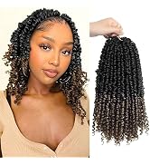 Bileaf Crochet Passion Twist Hair Pre Looped 8 Packs Short Twist Crochet Hair, Pre Twisted Passio...