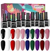 JODSONE Gel Nail Polish Starter Kit 10 Colors Black White Pink Green Soak off Gel Polish Suitable...