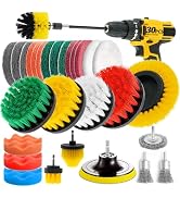 ETOUPA 30 Piece Drill Brush Attachments Set, Scrub Pads & Sponge & Wire Brush for Drill, Power Sc...