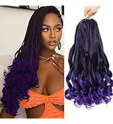 7 Pack French Curly Braiding Hair-22 Inch Pre Stretched Braiding Hair Loose Wavy Braiding Hair Fr...