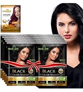 Herbishh Hair Color Shampoo Pouch/Sachte Combo Pack of Two for Gray Hair (Black) With Moroccan Ar...