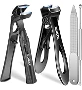 Toenail Clippers for Thick Nails for Seniors, Angled Head Large Toe Nail Clippers with Catcher, H...