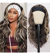 xccoco Glueless Headband Wig Brown Blonde Headband Wigs for Black Women Put on and Go Body Wave W...