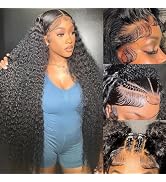 Simeider 36 Inch Deep Wave Lace Front Wigs Human Hair HD Frontal Deep Wave Wig Human Hair Lace Fr...