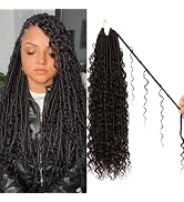 8 Packs Goddess Faux Locs Crochet Hair-18 Inch Boho Soft Locs Crochet Hair for Black Women (#2, 1...