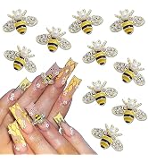 RODAKY 10 Piece 3D Bee Shape Nail Art Charms Gold Alloy Nail Jewelry for DIY Design Cute Kawaii S...