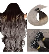MY-LADY Nano Bead Hair Extensions Human Hair Invisible Nano Ring Hair Extensions Pre Bonded Cold ...