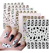 7 Sheets Gold Nail Art Stickers,Graffiti Nail Decals 3D Self-adhesive Nail Art Supplies Metal Las...