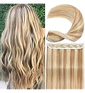 S-noilite Clip in Hair Extensions Human Hair Clip in Human Hair Balayage One Piece/5 Clips/3/4 Fu...
