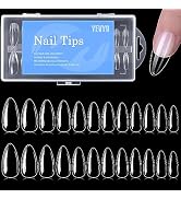 Yevyo 240 Pcs Clear Gel X Nail Tips Almond Nail Tips False Nail Tips, Acrylic Fake Nail Tips Soft...