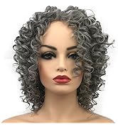 Wiginway Lace Front Wigs Short Grey-white Curly Wig Color Naturally Synthetic Heat Resistant