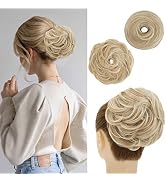 S-noilite 1PCS Messy Bun Hair Piece for Women Curly Wavy Fake Hair Donut Bun Scrunchies Ponytail ...