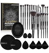 MAANGE Makeup Brushes 29 Pcs Makeup Kit, Premium Synthetic Foundation Powder Concealers Eye shado...