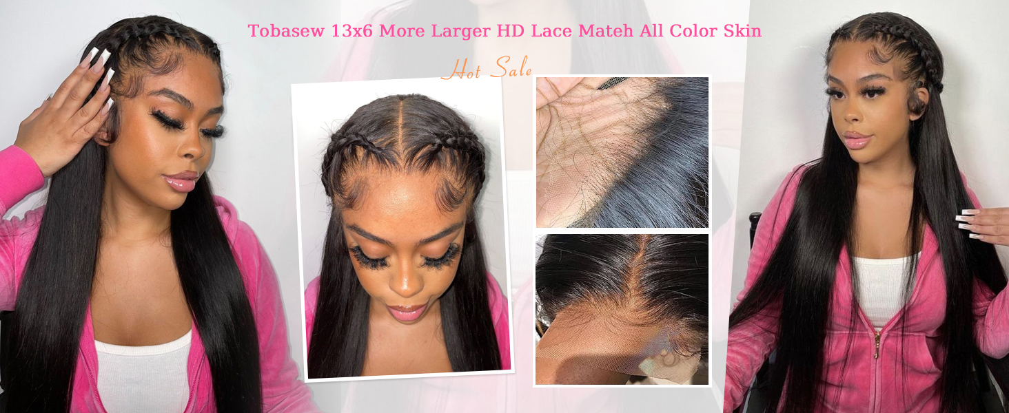 Glueless Straight Human Hair Wigs for Black Women Brazilian Lace Frontal Wigs Human Hair