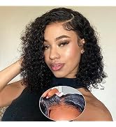 Wear and Go Glueless Bob Wig Human Hair Pre Plucked with Baby Hair Deep Wave Lace Front Wigs Huma...