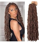 7 Packs Soft Locs 24 Inch Crochet Hair Pre Looped Curly Wavy Faux Locs Crochet Braids for Natural...