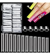 XXXL No C Curve Nail Tips, 504PCS Square Nail Tips for Acrylic Nails Professional, Clear Extra Lo...
