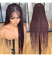 Annivia 36Inch Triangle Knotless Box Braids Wigs for Black Women Full Lace Box Braided Wigs Pre P...
