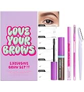 AKARY Eyebrow Trimmer & Brow Set for Eyebrows Makeup, Natural Bushy Eyebrow Makeup Kit, with 2-in...