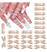 RODAKY 20PCS Bownkot Nail Art Charms Champagne Cute Ballet Style Nail Charms for Acrylic Nail Met...